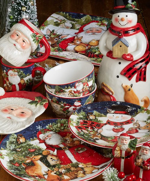 Certified International Magic of Christmas Snowman 11" Dinner Plates, Multicolored, Large, Set of 4