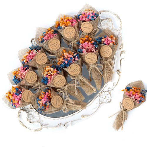 20-Piece set Mini Magnet Dried Flowers Bouquet for Wedding Favours for Guests, Baby Shower Party Favors, Bridal Shower Gifts, Baptism. (Mixed)