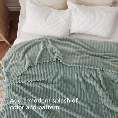 Bedsure GentleSoft California King Size Blanket - Cozy Sage Green Throw for Ultimate Comfort, 102x96 Inches