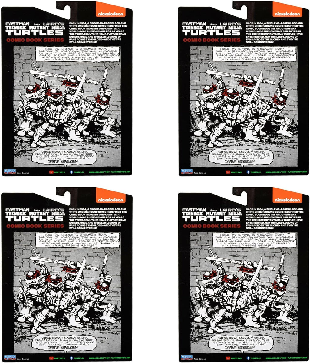 Playmates Toys Teenage Mutant Ninja Turtles Comic Book Figures - Black and White Edition with Comic Book