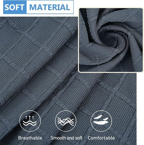 Hyha Outdoor Couch Cushion Covers - Washable Jacquard Diamond Lattice | Stretch Sofa Seat Covers (3 Pieces, Grey)