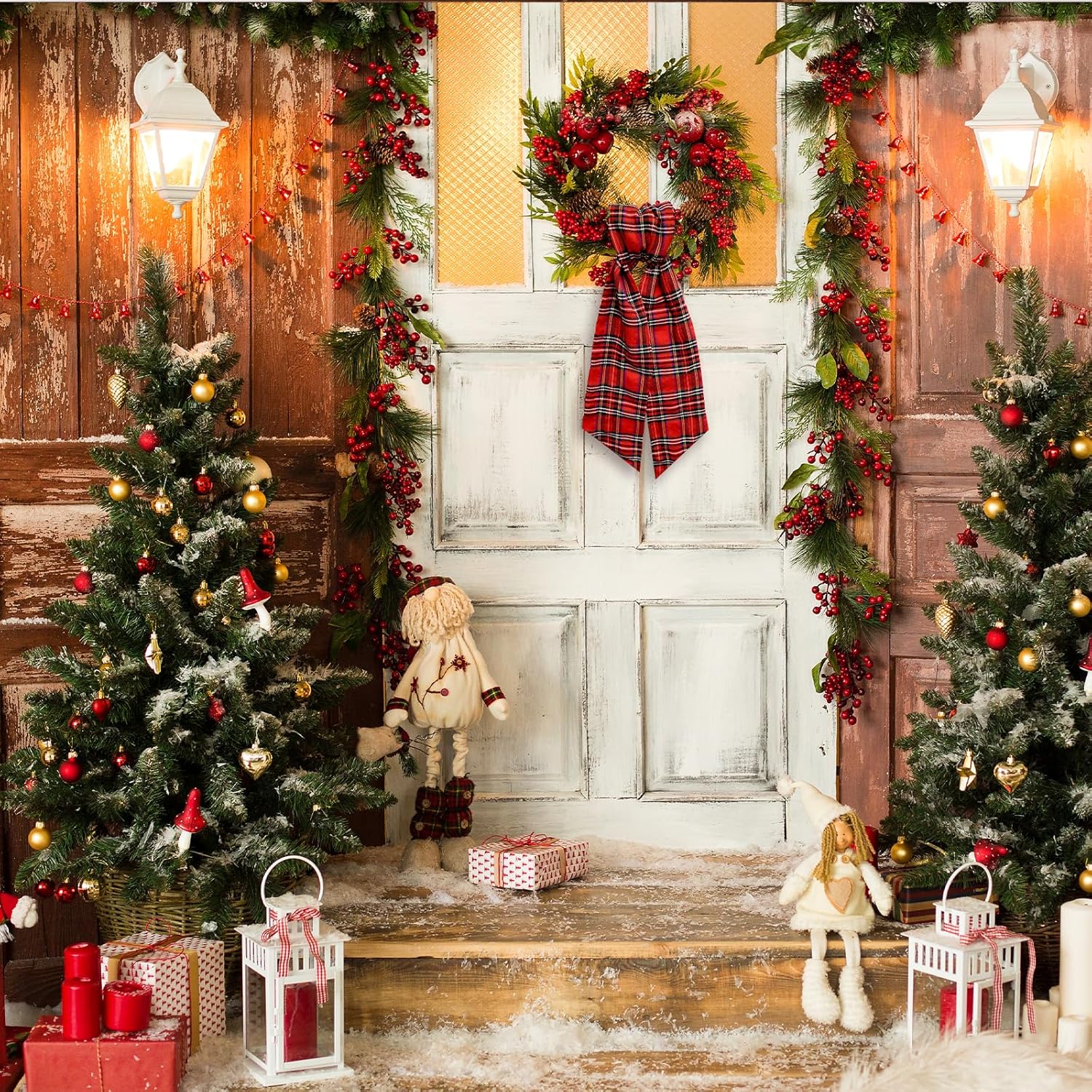 Regine Switzerland Christmas Wreath Sash - Red Buffalo Plaid Satin Ribbon for Indoor/Outdoor Decor | 5.1 x 54.3 Inches