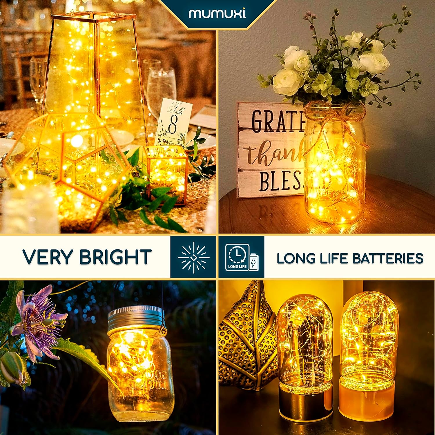 MUMUXI Fairy String Lights - 20 Pack 3.3ft Battery Operated Mini LEDs for Weddings & Parties | Warm White