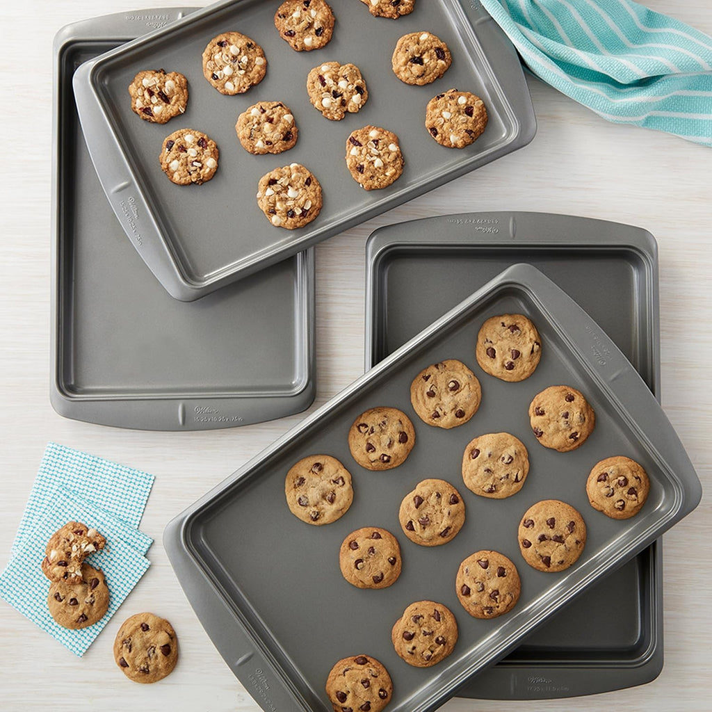 Wilton Ever-Glide Non-Stick Cookie Baking Sheet Set - 4-Piece Steel Bakeware Set
