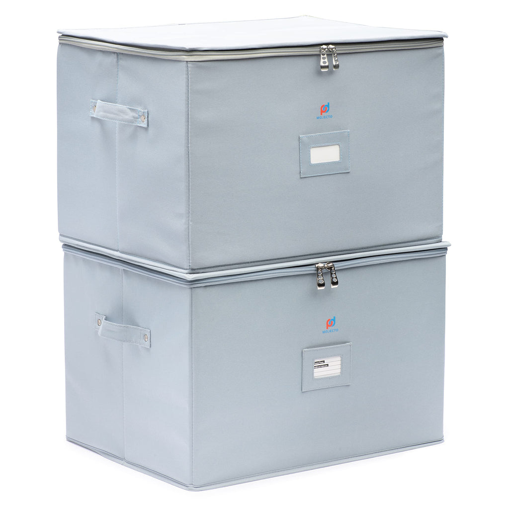 MOJECTO Extra Large Tall Hard Stemware Storage Box (20x15.5x13.2 In). 12-Large Padded Compartments For Wine Bottles, Glasses, Flutes, martini Up To 13.2 In Tall