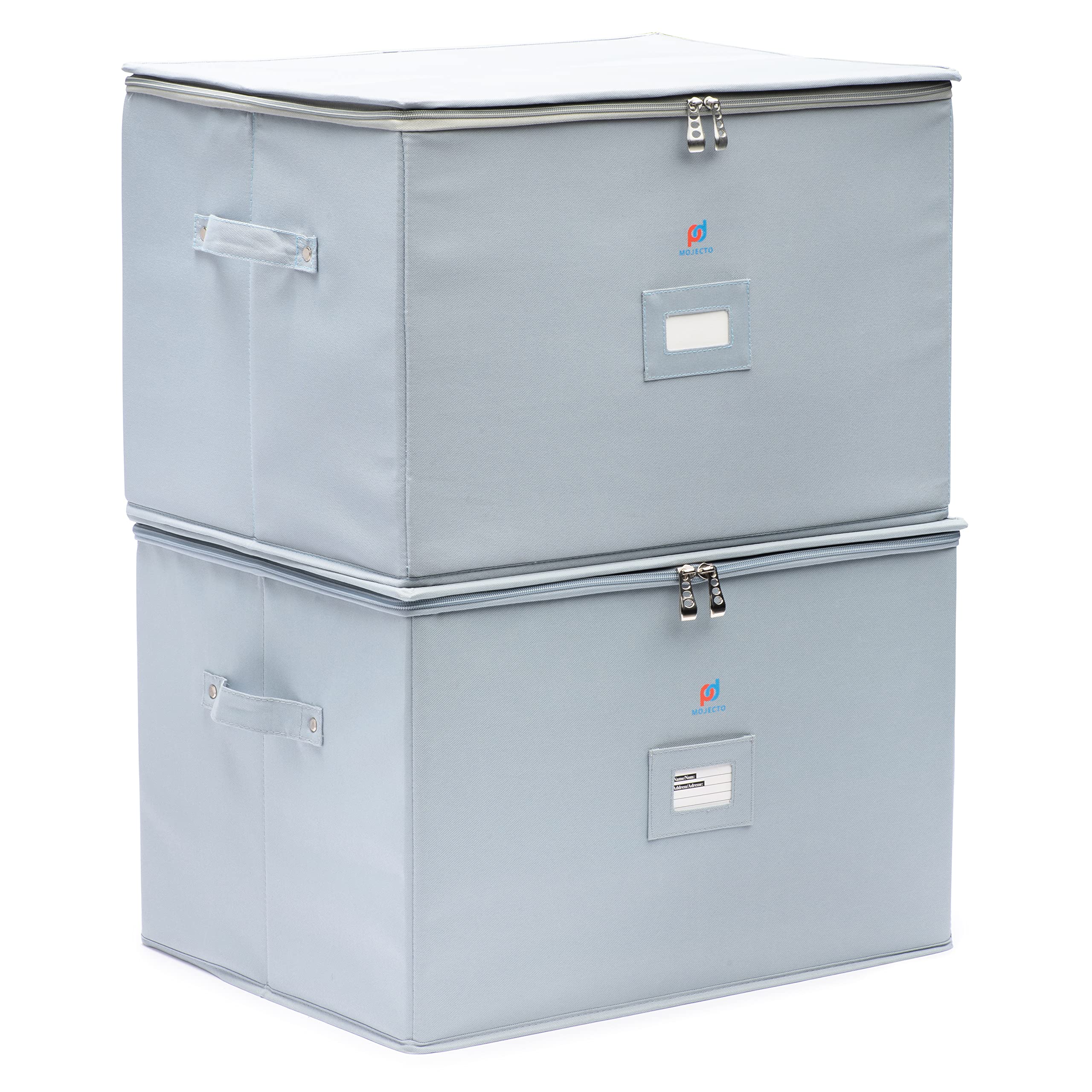 MOJECTO Extra Large Tall Hard Stemware Storage Box (20x15.5x13.2 In). 12-Large Padded Compartments For Wine Bottles, Glasses, Flutes, martini Up To 13.2 In Tall
