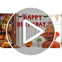 Halloween Happy Birthday Banner with Bat Cutouts - Spooky Decor