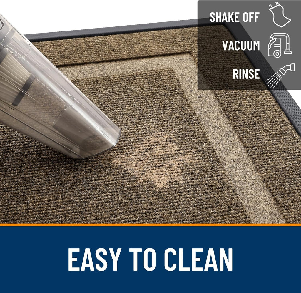 OLANLY Waterproof Front Door Mat - All-Season, Fade Resistant, Easy Clean | 71x23 Inches, Brown