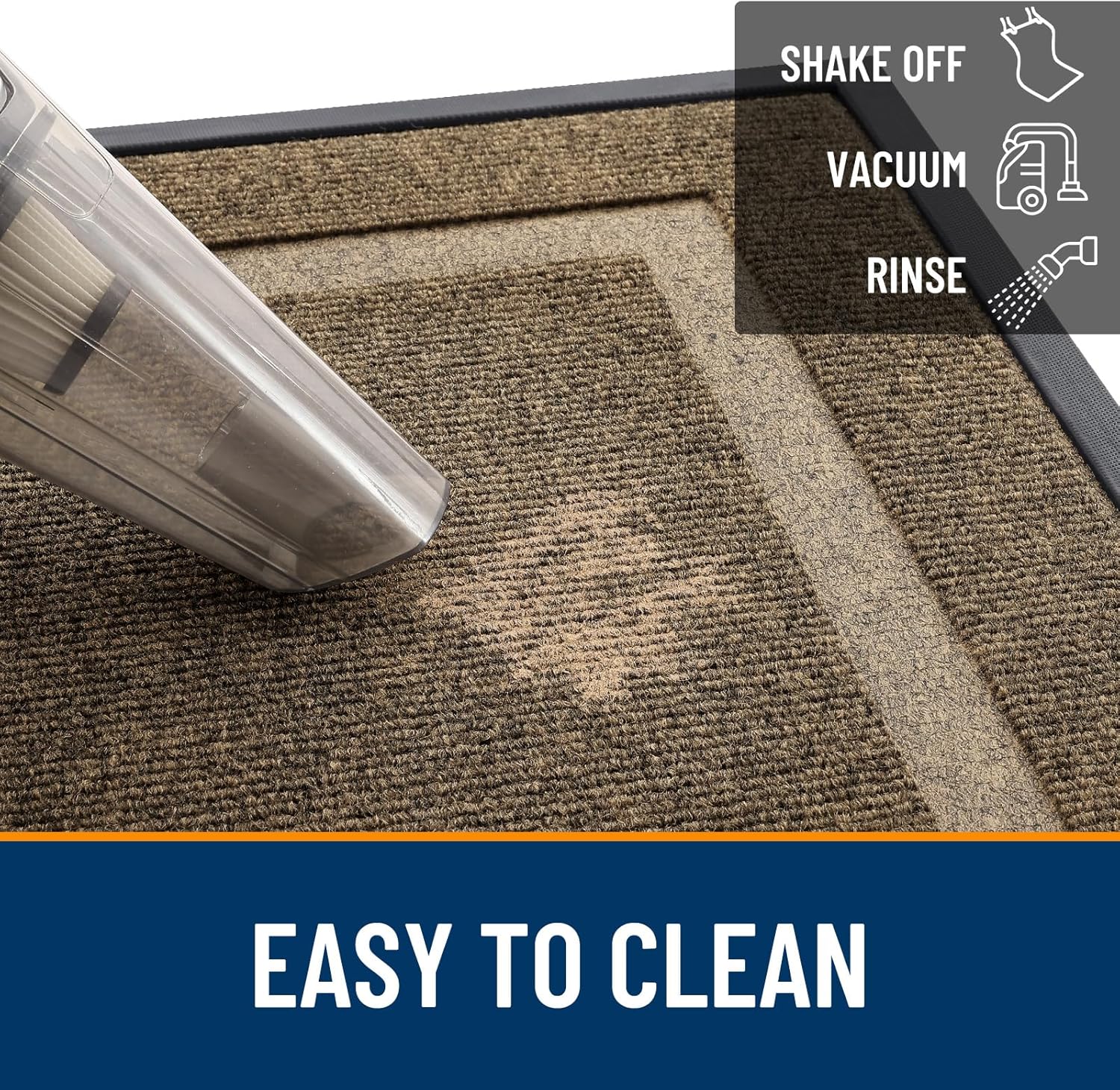 OLANLY Waterproof Front Door Mat - All-Season, Fade Resistant, Easy Clean | 71x23 Inches, Brown