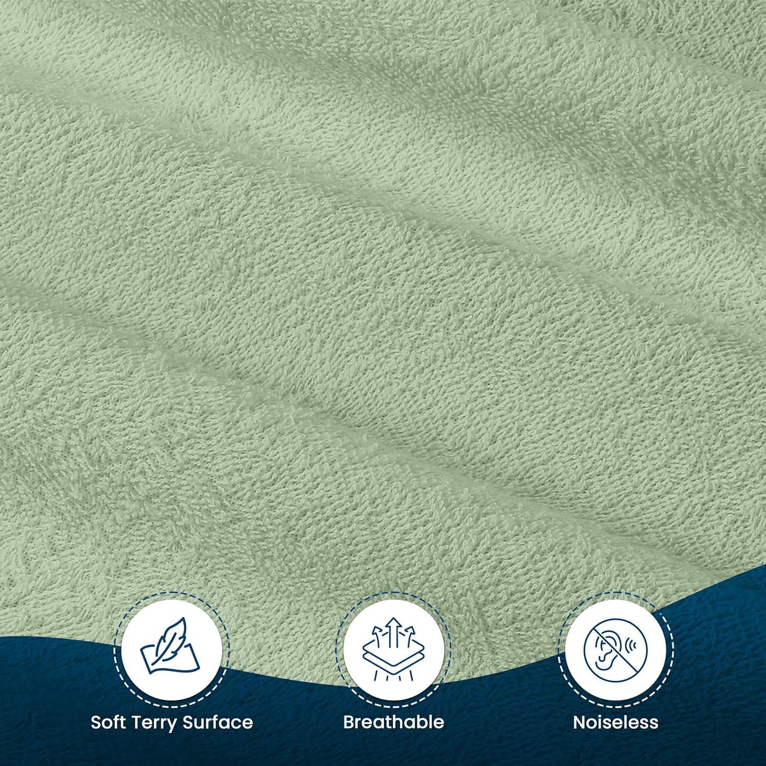 Utopia Bedding Waterproof King Size Mattress Protector - Premium 200 GSM Terry Cover, Soft & Breathable, Deep Pockets 17" (Sage)