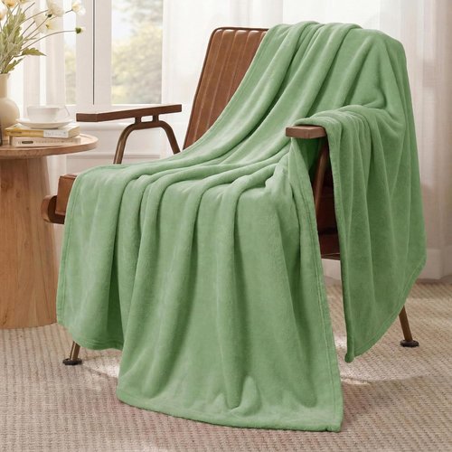 Bedsure GentleSoft Fleece Blanket - Lightweight Plush Cozy Twin Size Green 60x80 Inches for Bed & Travel