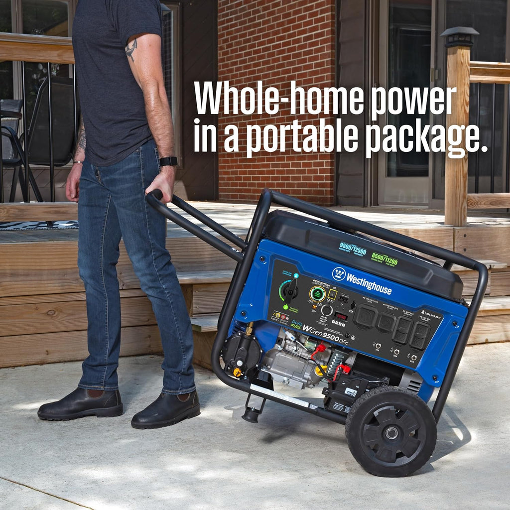 Westinghouse 12500 Peak Watt Portable Generator - Dual Fuel, Remote Start & CO Sensor Ready