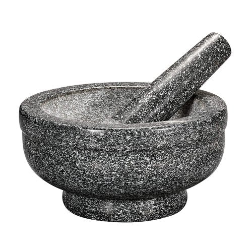 Cilio Herb Grinder & Stone Crusher Bowl - 5 in. x 6.75 in., Granite Unfinished - Stone Grinder & Herb Crusher
