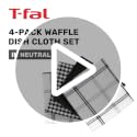 T-Fal Premium Waffle Cotton Dish Cloths 4-Pack Neutral 12x13" Kitchen Towels