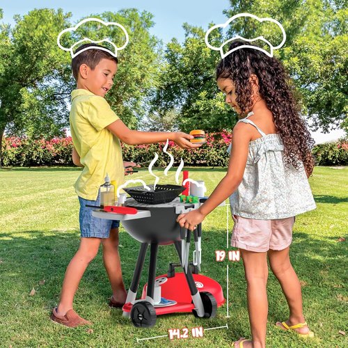 JOYIN BBQ Play Grill Set - Interactive Cooking Toy with Light & Sound | Perfect Birthday Gift for Kids Ages 2-4