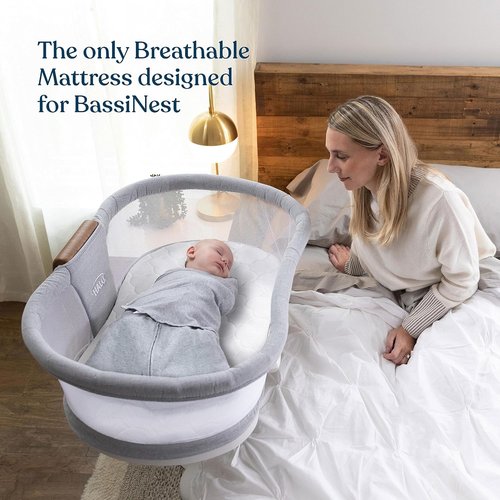 HALO DreamWeave BassiNest Pad - Hypoallergenic, Breathable Mesh with 100% Washable Cover & Core