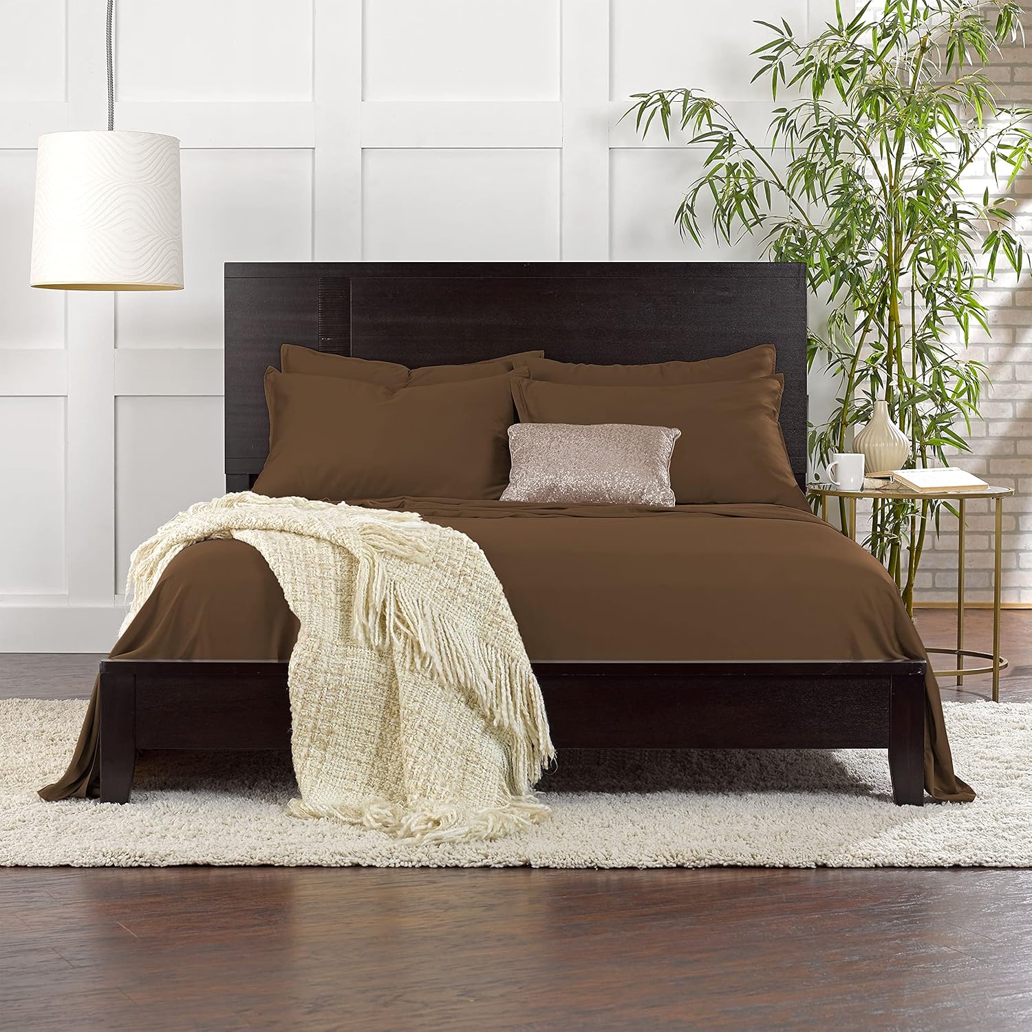 Pure Bamboo Twin Sheets - Luxuriously Soft & Cooling 100% Organic Viscose Bed Sheet Set | Double Stitching, Coconut Husk