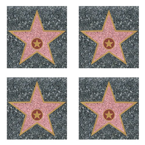 Beistle Walk of Fame Star Peel-N-Place Decoration Pack of 4