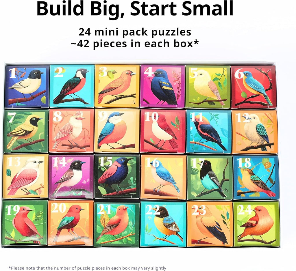 Rokt&Razo Mini Daily Puzzles - 24 Individual 1000-Piece Advent Calendar | Family Fun for All Ages, 27.5 x 19.7 in