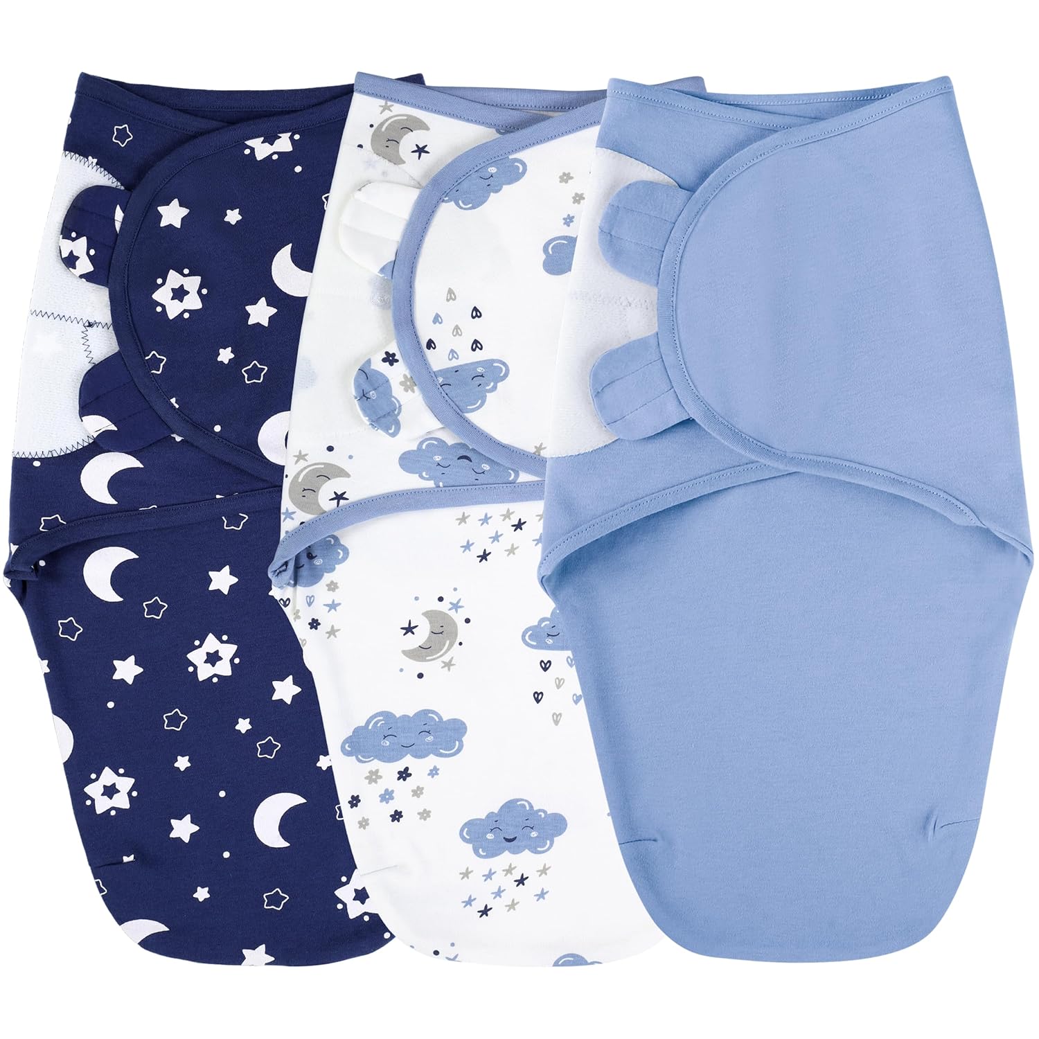 Yoofoss Baby Swaddles - 100% Cotton Adjustable Swaddle Sack for Newborns | 0-3 Months, 3 Pack, Soft & Breathable