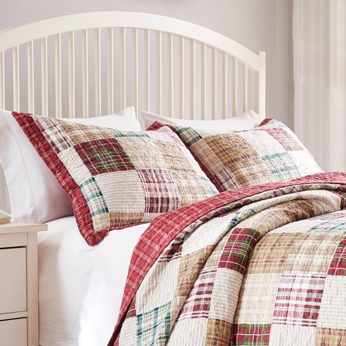 Greenland Home Fashions Oxford Pillow Sham - Standard 20x26-inch, Red