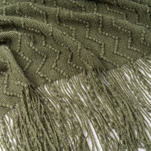 BATTILO HOME Throw Blanket for Couch, Textured Knit Throw, Olive Green Throws for Home Decor, Soft Blanket Throw for Bedroom Decor Housewarming Gifts, 50"x60"