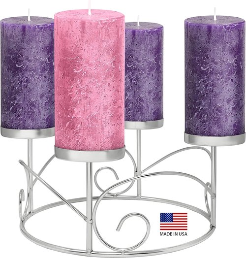 Advent Candle Set of 4 - Rustic Pillar Candles for Advent Rings & Wreaths | Made in The USA