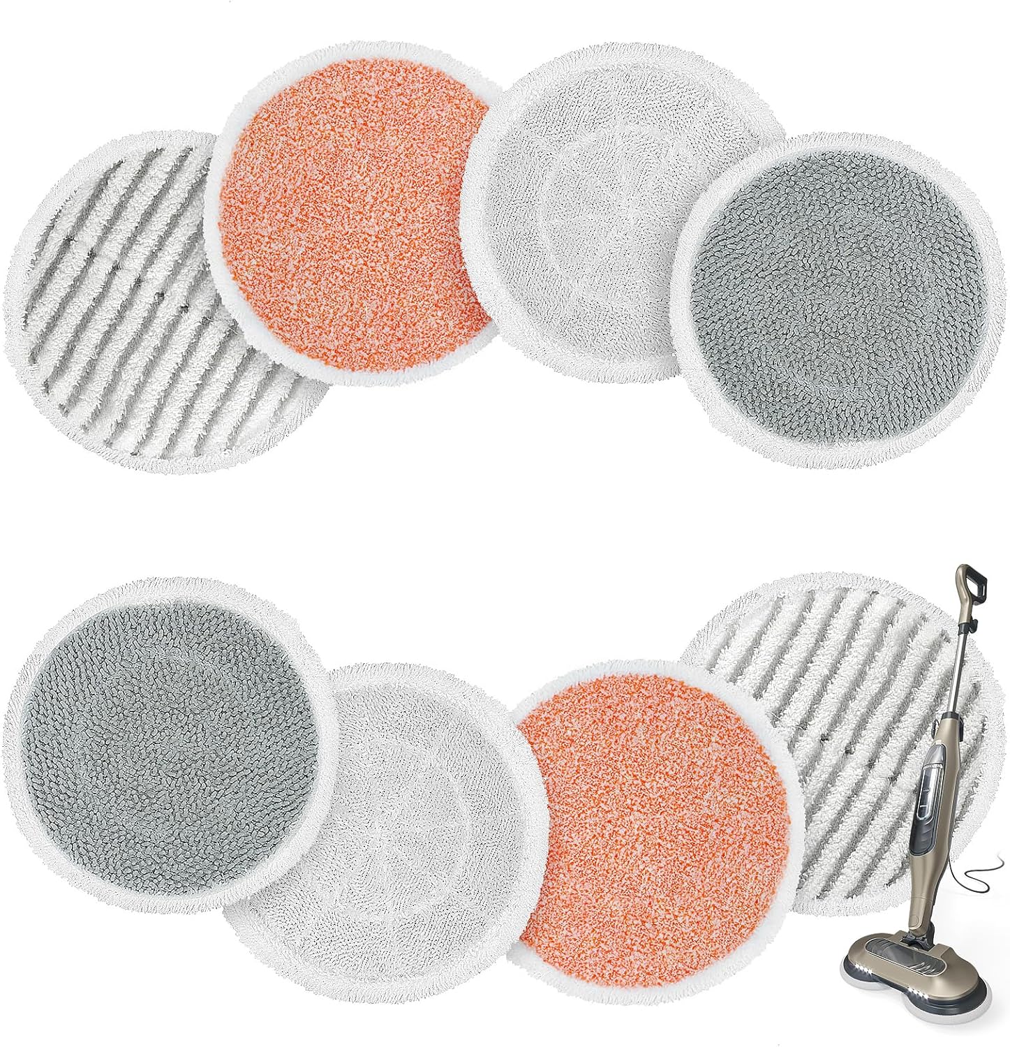 Shark 8-Pack Replacement Steam Mop Pads - Compatible with S8201, S8001, S7001, S7201 | Superior Cleaning Performance