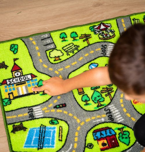 ToyVelt Carpet Playmat Kids Rug - Large 60” x 32” Educational City Road Traffic Mat for Kids Ages 3–12 - Preschool Rug & Play Room Carpet with Skid-Proof Backing - Bedroom & Playroom