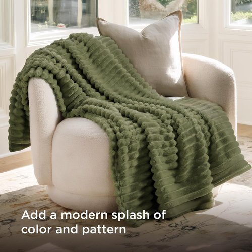 Bedsure GentleSoft Fleece Blanket - Cozy Twin Throw for Couch, Soft Moss Color, 60x80 Inches
