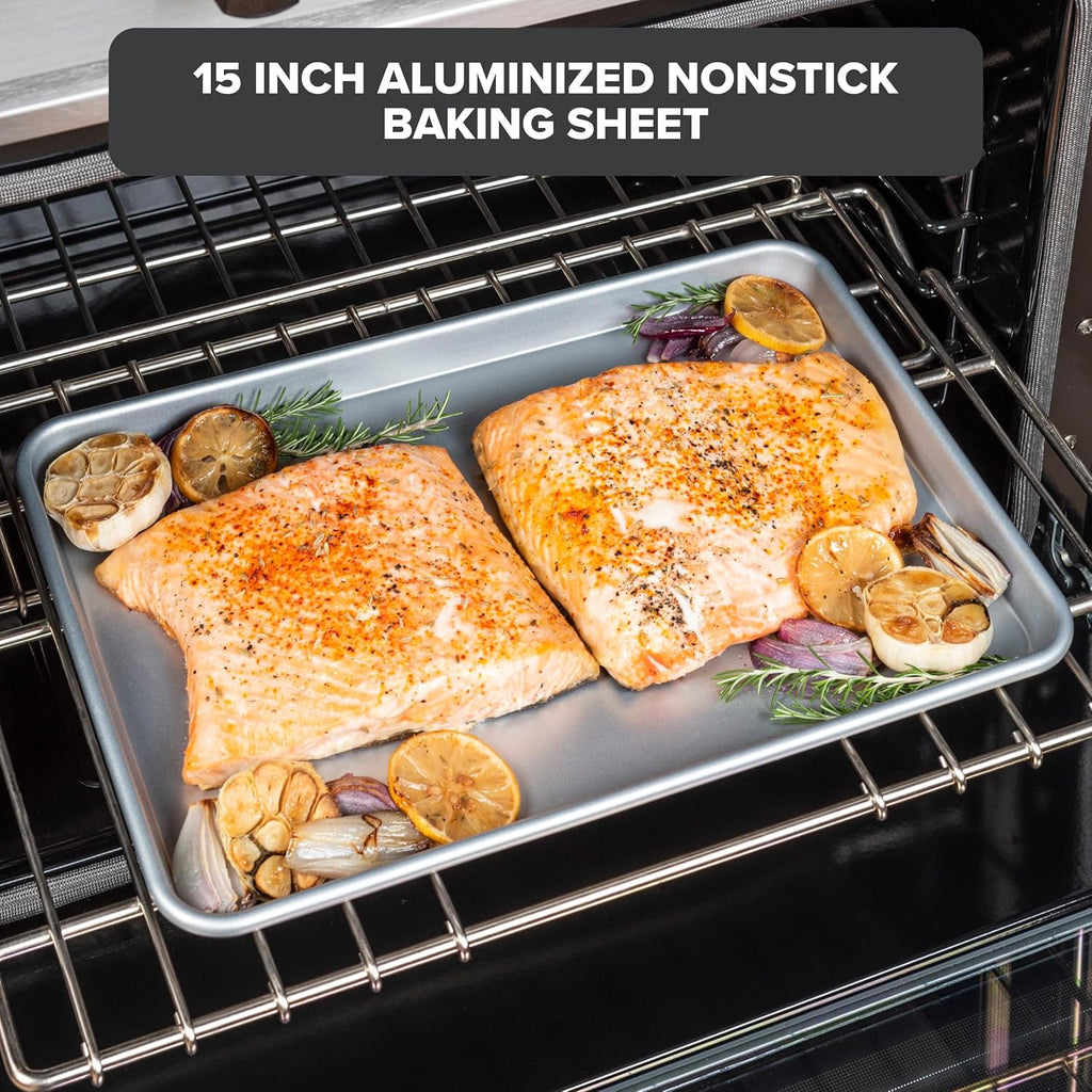 Viking Premium Nonstick Baking Sheet Pan - 15-Inch Heavy Gauge Aluminized Steel | PFAS-Free, Oven Safe to 475°F