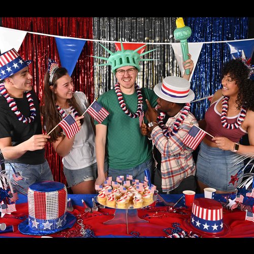Beistle 2 Piece Indoor Outdoor Plastic Patriotic Pennant Banner 4th of July, Decorations Labor Day, USA Party Supplies