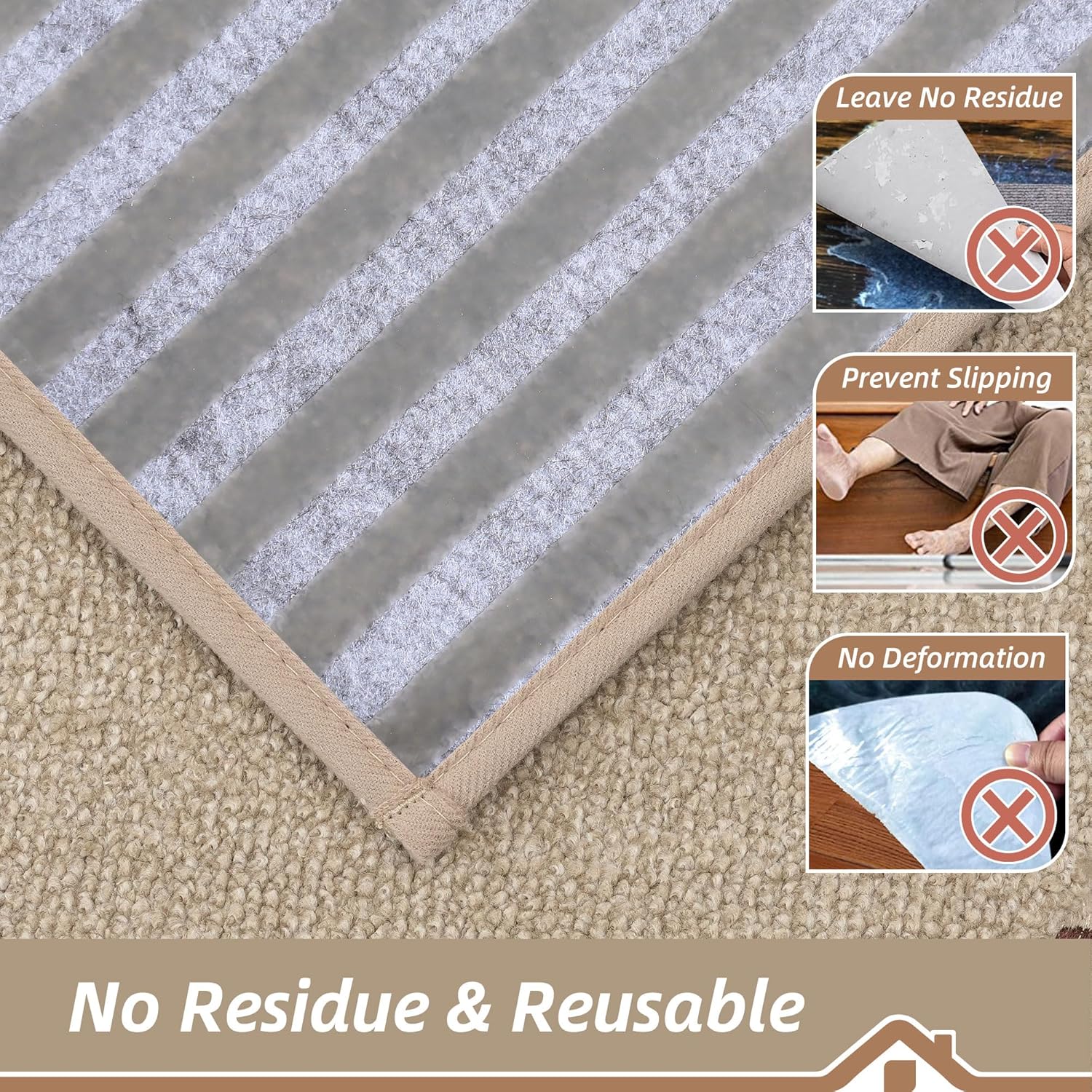 BEQHAUSE Non-Slip Carpet Stair Treads - Soft Indoor Stair Runners, 28"x9", 15pcs, Beige