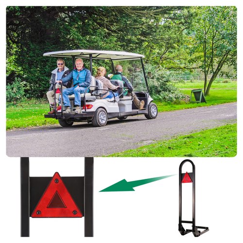 10L0L Universal Safety Golf Cart Rear Grab Bar and Trailer Hook with Receiver Fit for The Back Seat of Club Car EZGO and Other