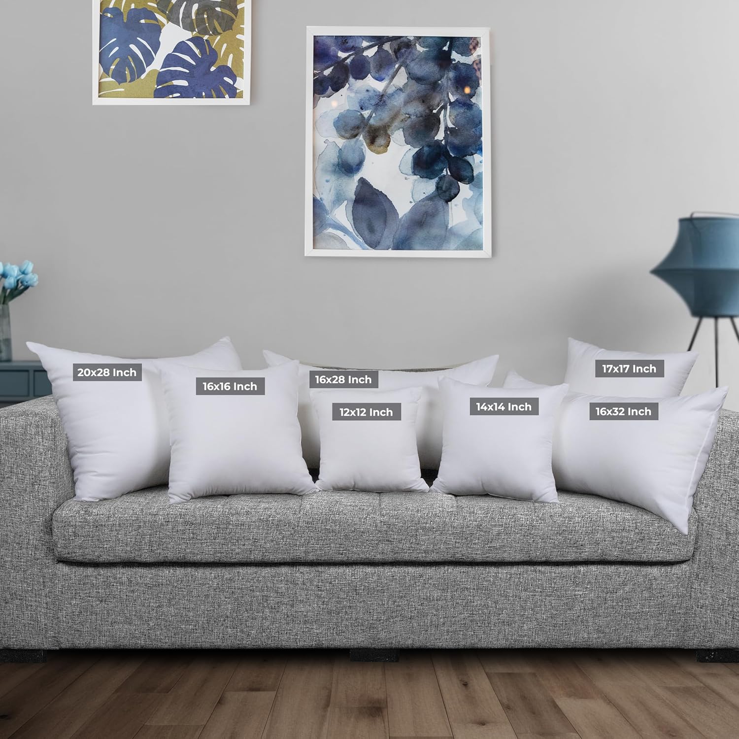 Utopia Bedding 16x16 Pillow Inserts - Set of 2 White Decorative Throw Pillows for Sofa & Couch - Soft & Fluffy Cushions