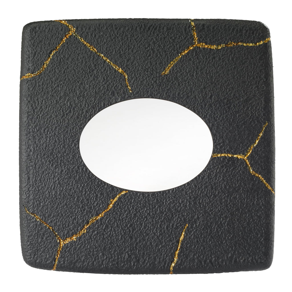 Nicole Miller - Tissue Box Cover, Resin Countertop Accessories, Dorm Room Essentials (Sydney Collection, Black/Gold)
