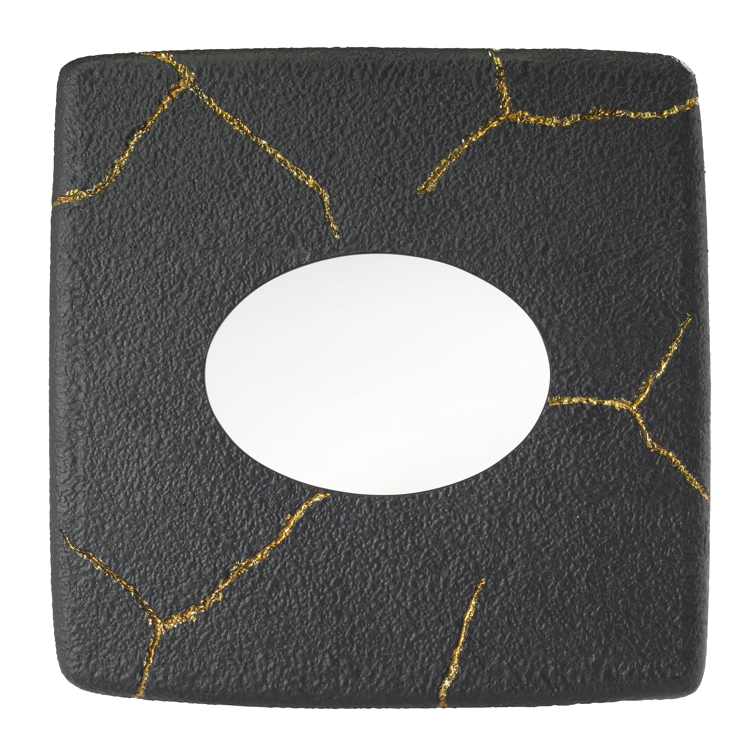 Nicole Miller - Tissue Box Cover, Resin Countertop Accessories, Dorm Room Essentials (Sydney Collection, Black/Gold)