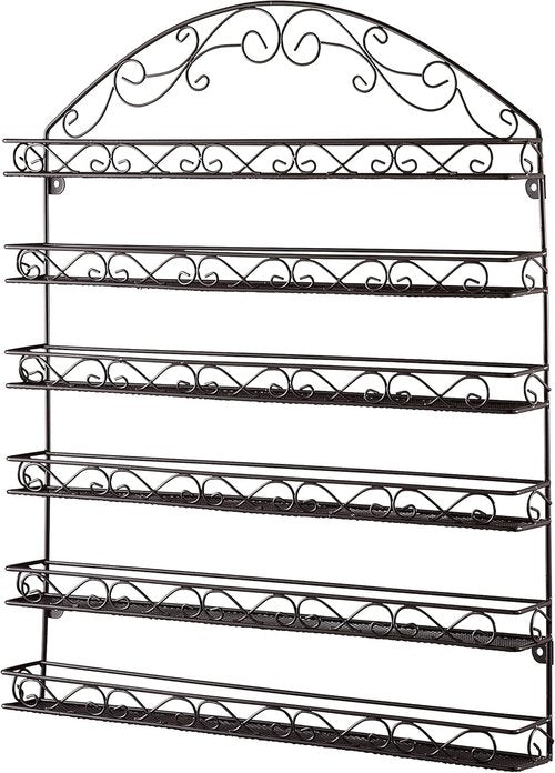 HOME IT Large Nail Polish Rack - Wall-Mounted Organizer Holds 102 Bottles | Unbreakable Metal Frame (Bronze)