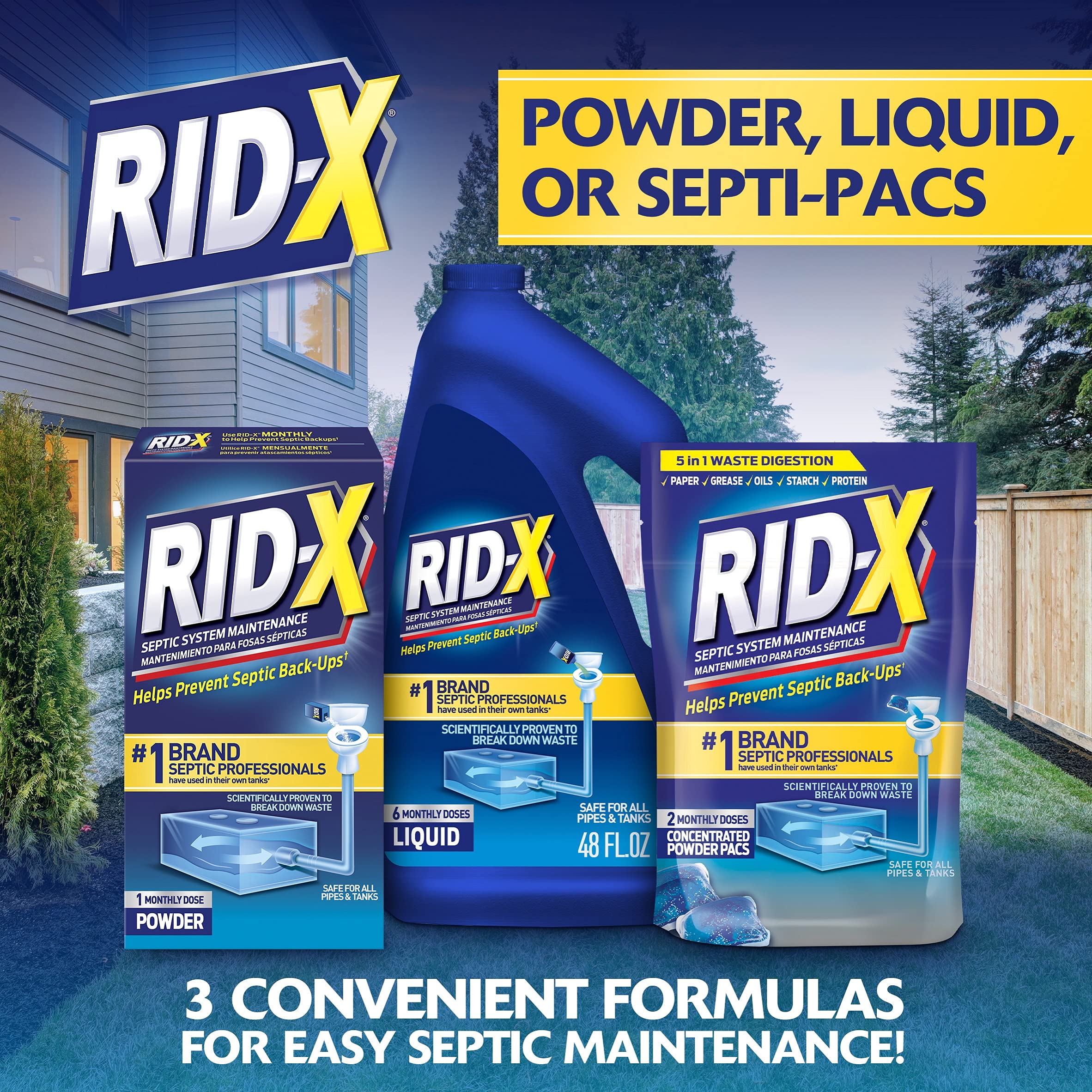 Rid-X Septic Tank System Treatment, Septic Tank Treatment, 3.2 Ounce
