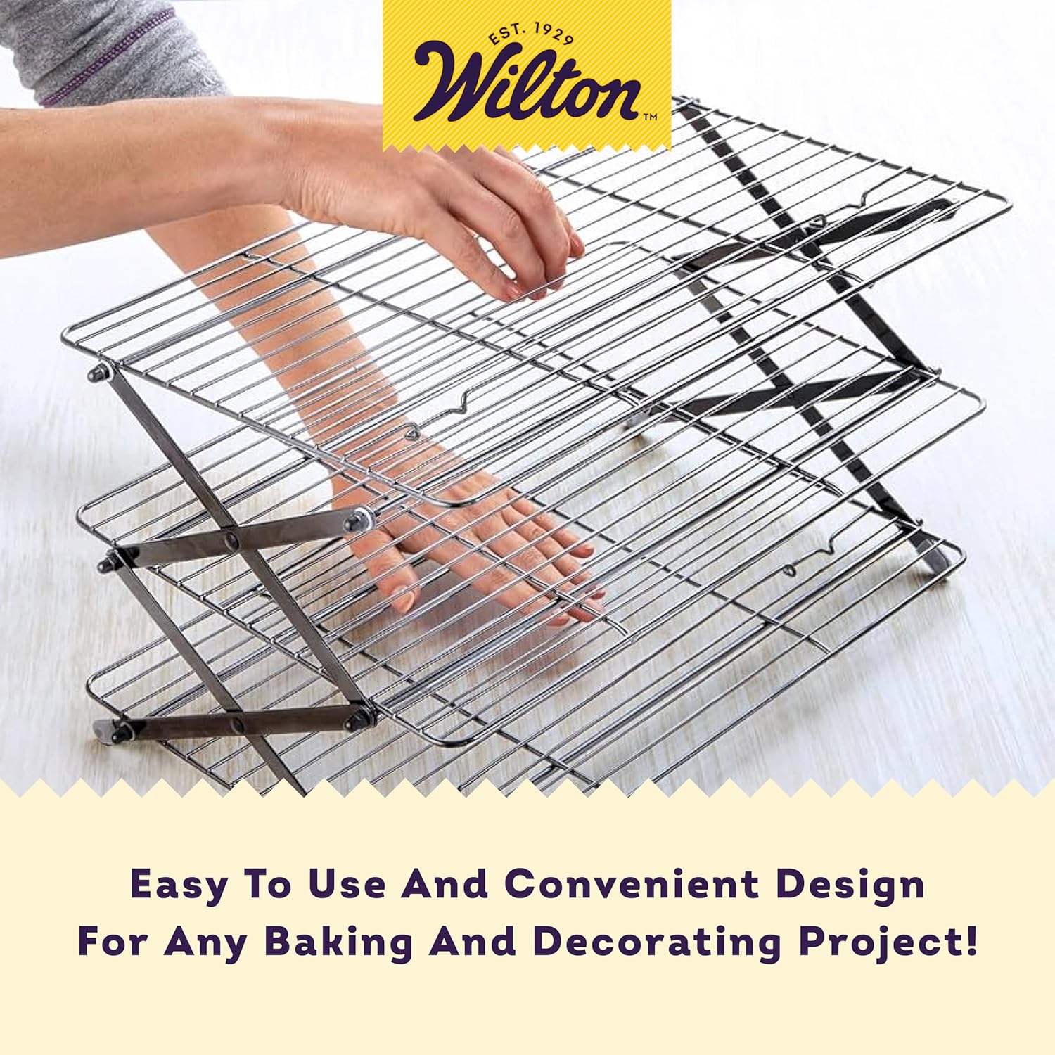 Wilton Gold Non-Stick Bakeware - Premium Warp-Resistant Design | 3-Tier Cooling Rack