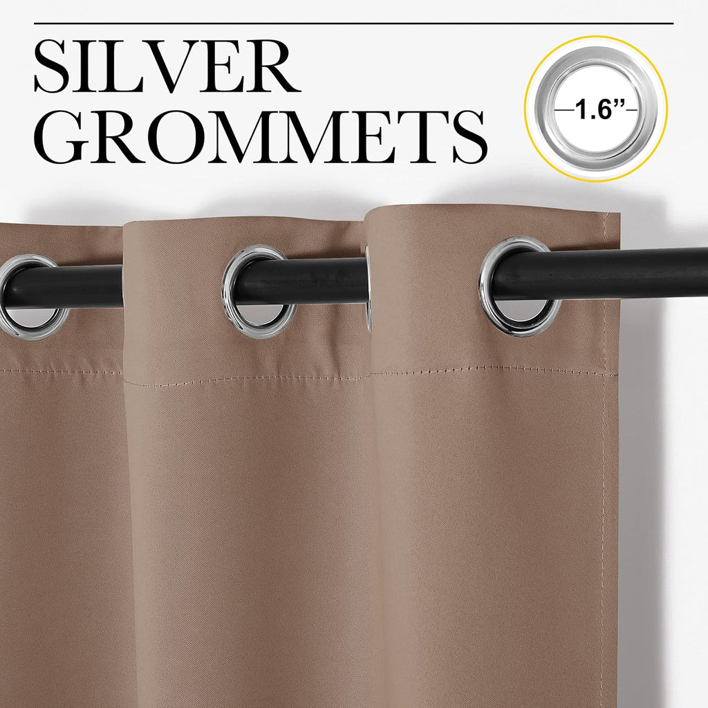 NICETOWN Blackout Window Curtains - Thermal Insulated Drapery Panels, Set of 2, 29x40 Inch, Cappuccino