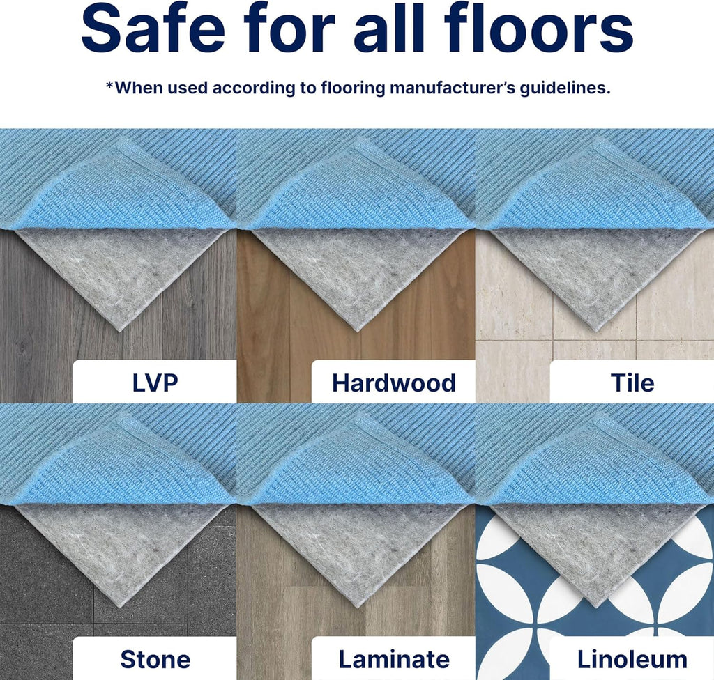 RUGPADUSA - 100% Felt Rug Pad - 8'x10' - 1/2" Thick - Protective Cushioning for All Floors
