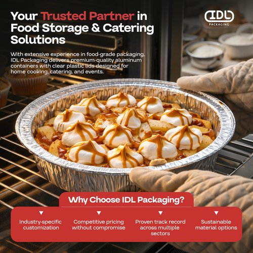 IDL Packaging 9" Round Aluminum Foil Pans (Pack of 100) - 1.75" Deep, Angled Walls - For Roasting, Baking, Cooking, Freezing - Disposable Aluminum Food Containers - Pie & Tart & Leftover