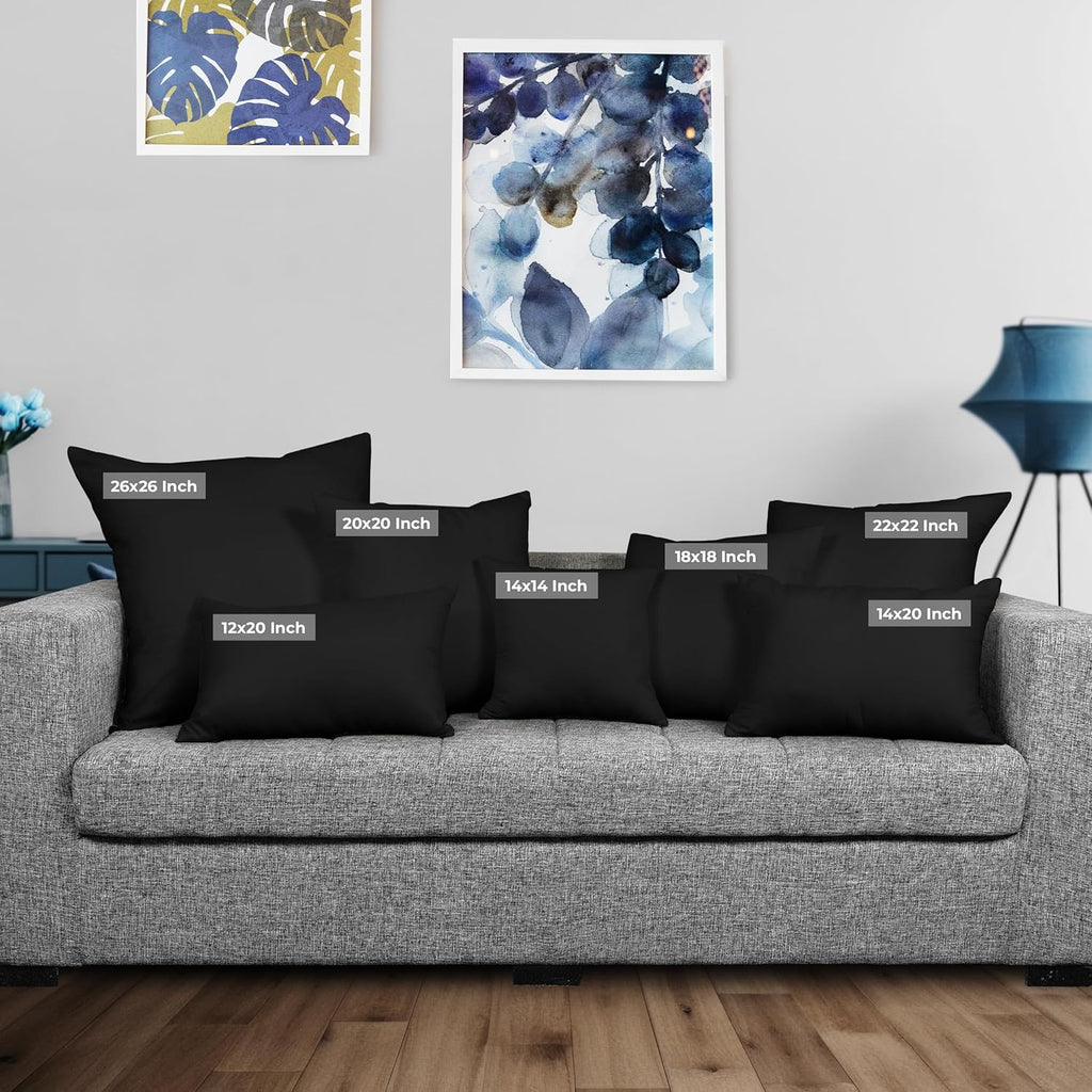 Utopia Bedding Pillow Inserts - Set of 2, 18x18 Black Decorative Cushions for Sofa & Bed - Soft & Fluffy