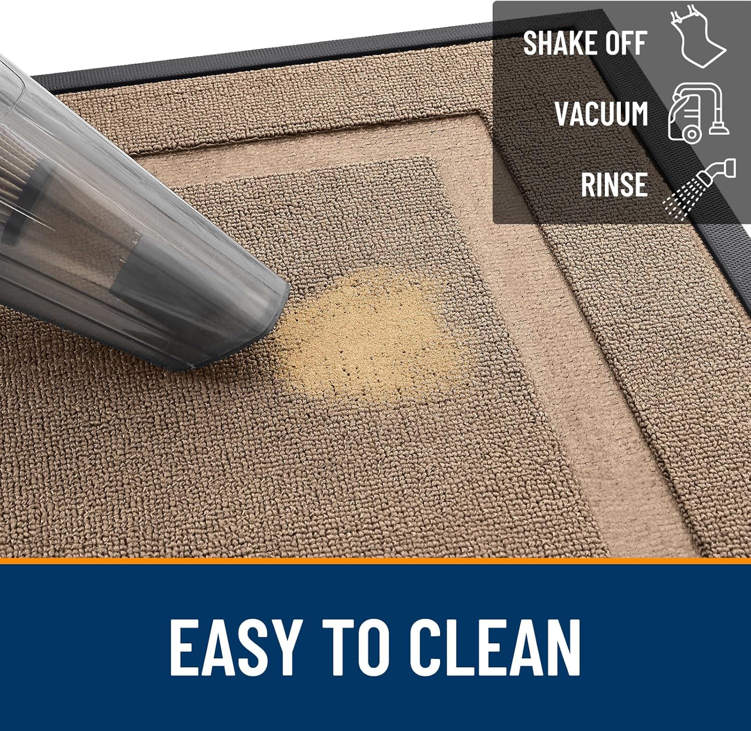 OLANLY Waterproof Front Door Mat - All-Season Indoor/Outdoor Doormat, Easy Clean, 47x17, Mocha