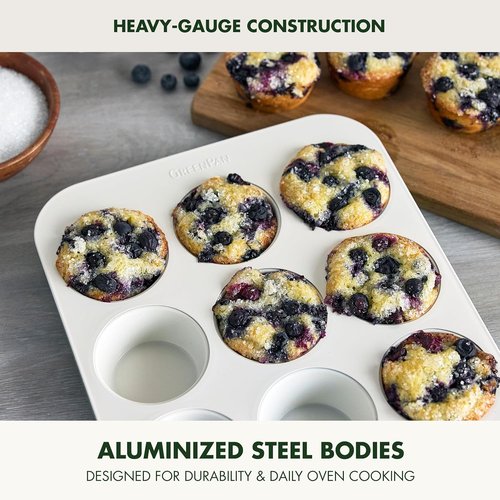 GreenPan Bakeware Set - 7 Piece Nonstick Ceramic Baking Sheets & Pans | PFAS & BPA Free, Cream
