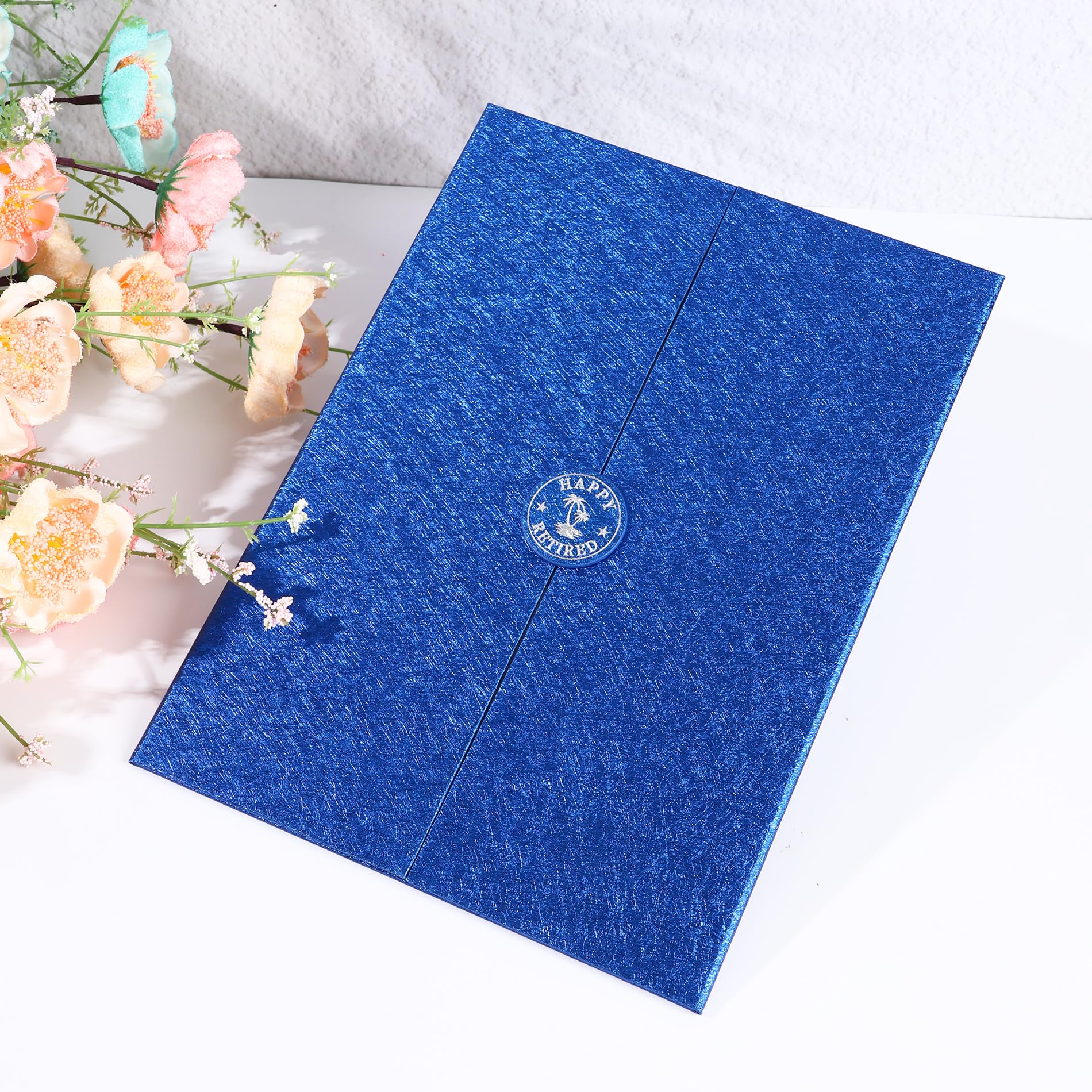 Viogtmca Blue Silver Retirement Party Decorations Large retirement Card Signing Guest Book Creative retirement Card for Men Women