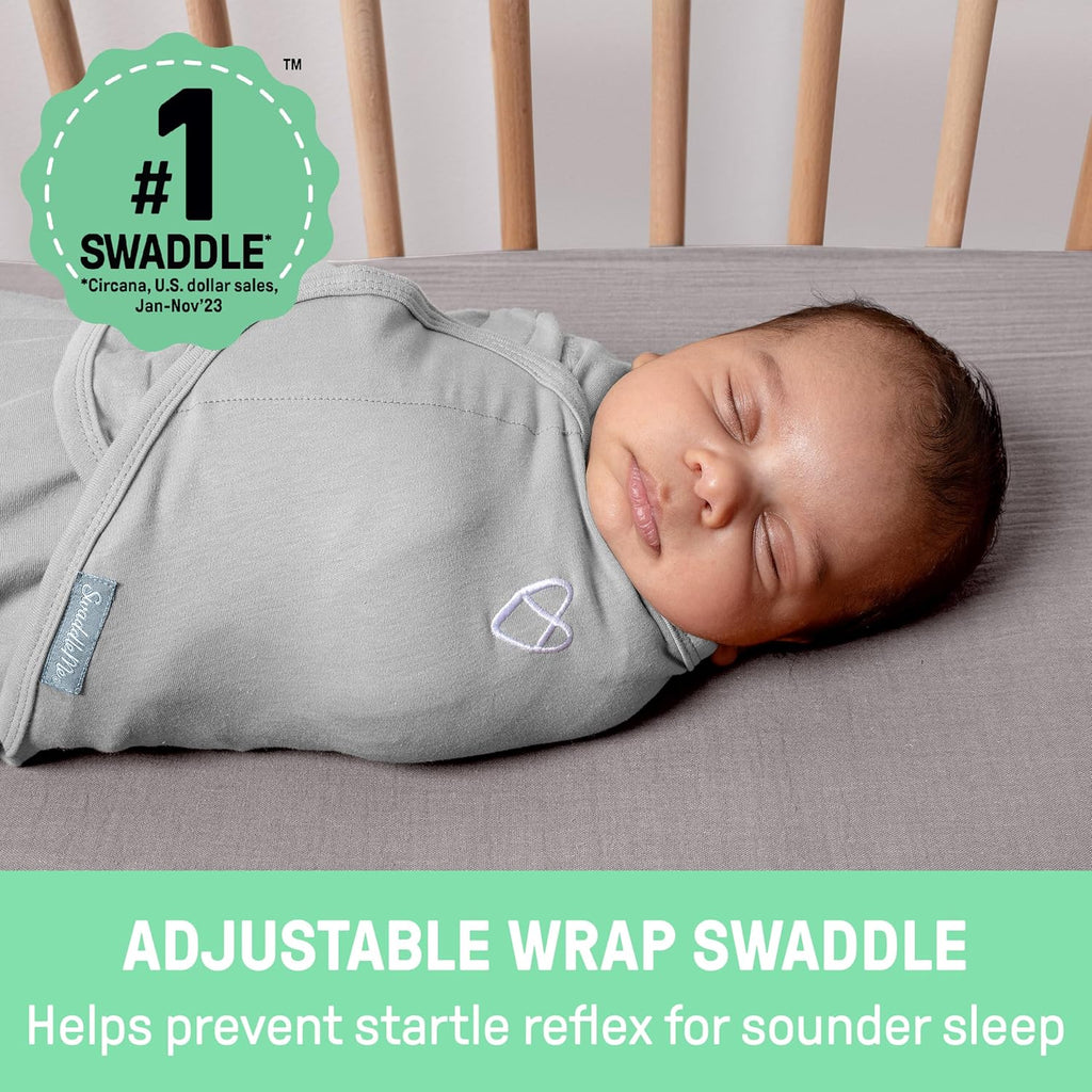 SwaddleMe by Ingenuity Baby Swaddle Blanket - 100% Cotton, Improves Sleep & Calms Reflex | 0-3 Months, 2-Pack - Tropical Dino
