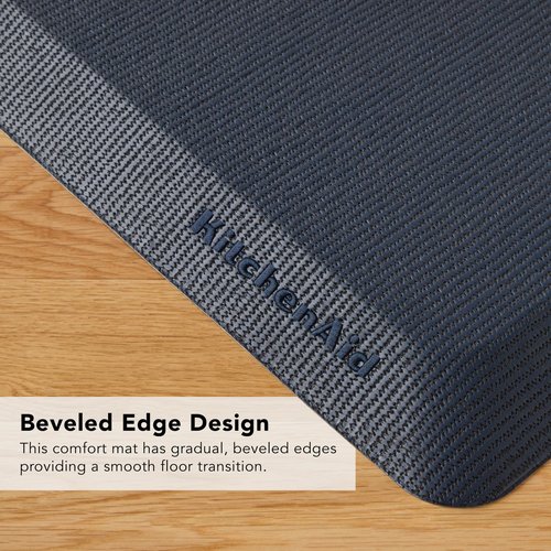 KitchenAid Gourmet Series Kitchen Comfort Gel Mat, Solid Basketweave, Ink Blue, 20"x39"