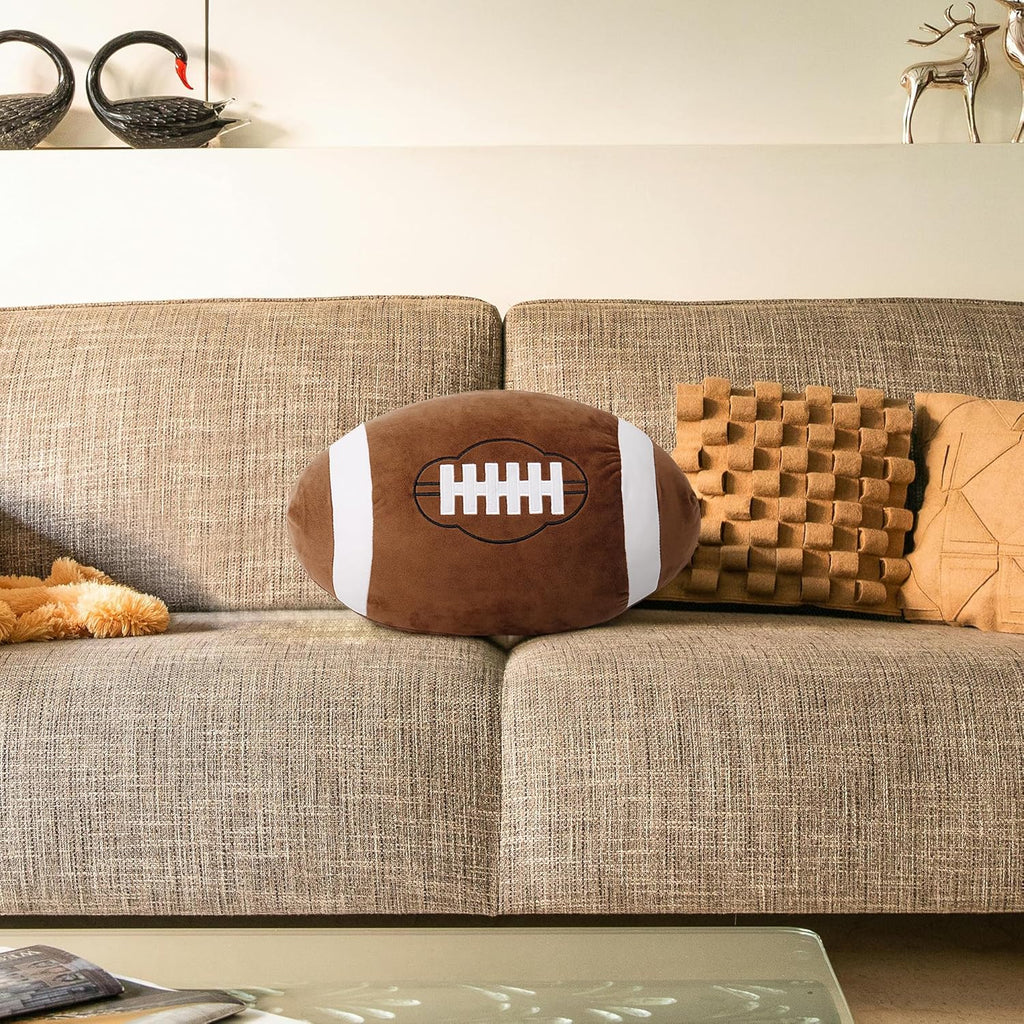 OurHonor Football Plush - 18" Soft Stuffed Throw Pillow | Fluffy 3D Sports Toy for Kids